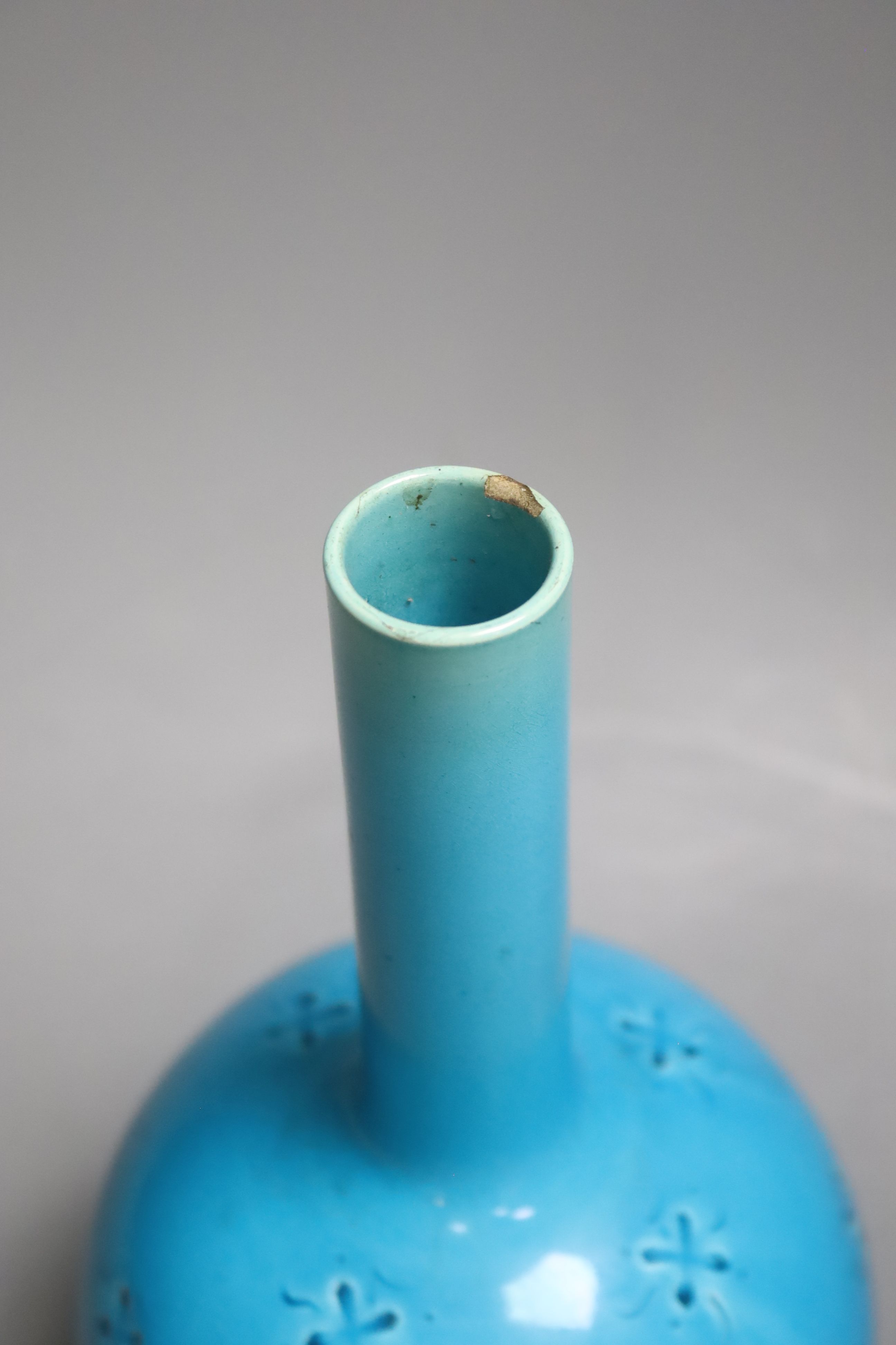 A Burmantofts turquoise bottle vase, height 27cm